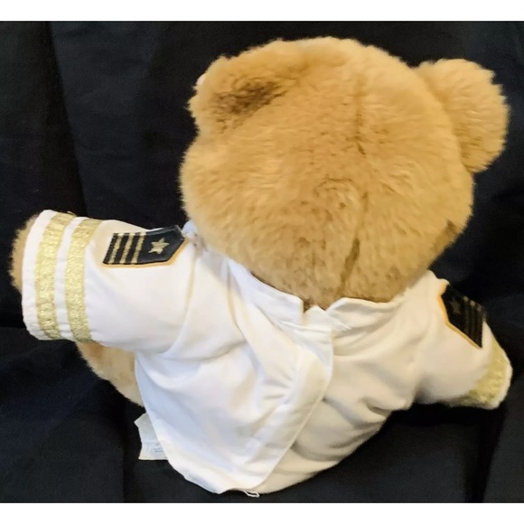 Build A Bear Workshop Brown Bear Plush White Navy Uniform Shirt Stuffed Animal - Picture 4 of 12